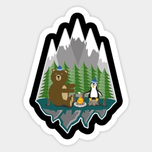 Winter campground Sticker